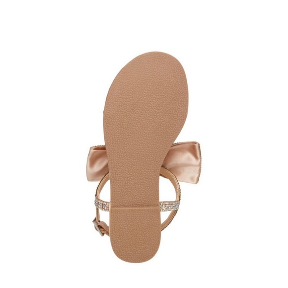 BETSEY JOHNSON Girls Rhinestone Studded Bow Ankle Strap Sandals NEW - Picture 4 of 6